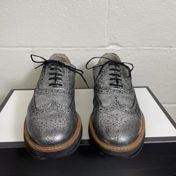 LLOYD METALLIC SILVER DRESS LOAFERS WOMEN'S SIZE 8.5 - Picture 1 of 9